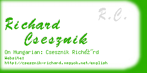 richard csesznik business card